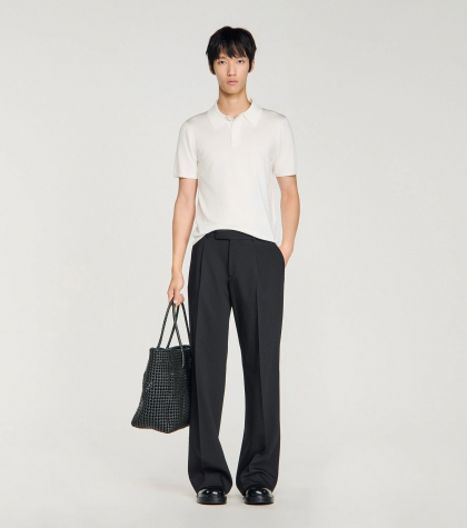 Мужское белое трикотажное поло