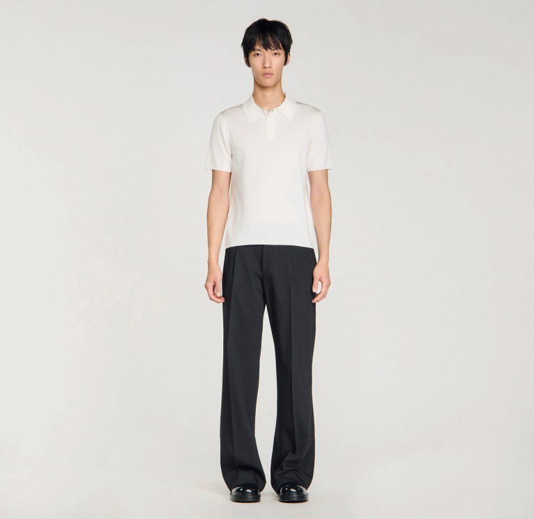 Мужское белое трикотажное поло