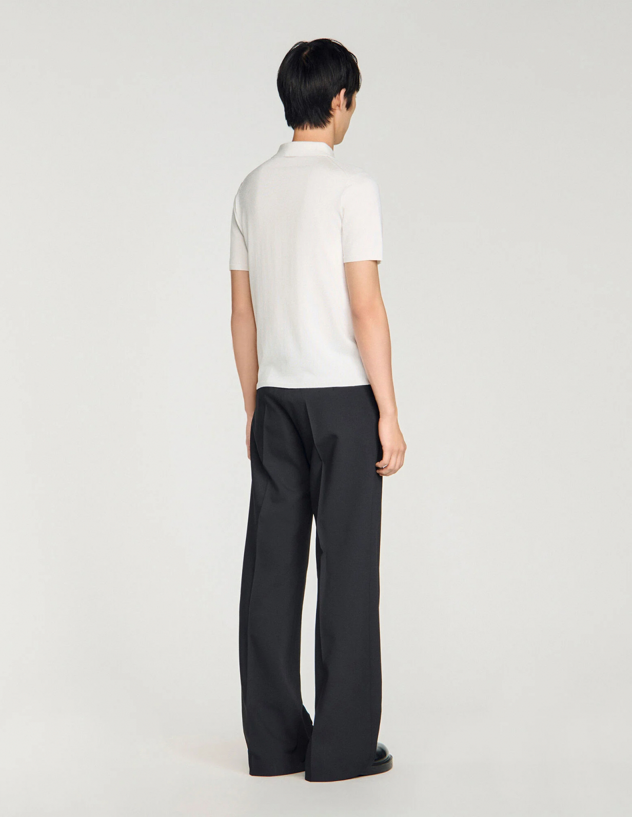 Мужское белое трикотажное поло_5