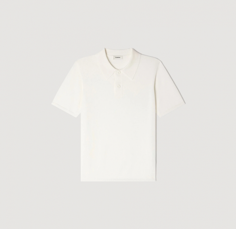 Мужское белое трикотажное поло