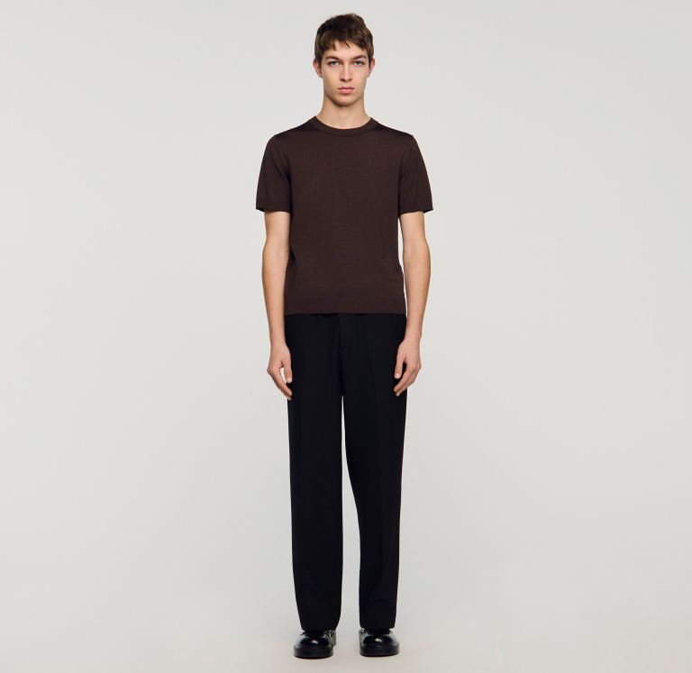 Чоловіча коричнева в'язана футболка