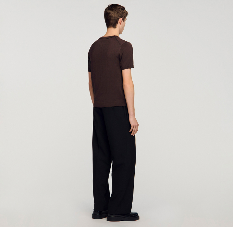 Чоловіча коричнева в'язана футболка