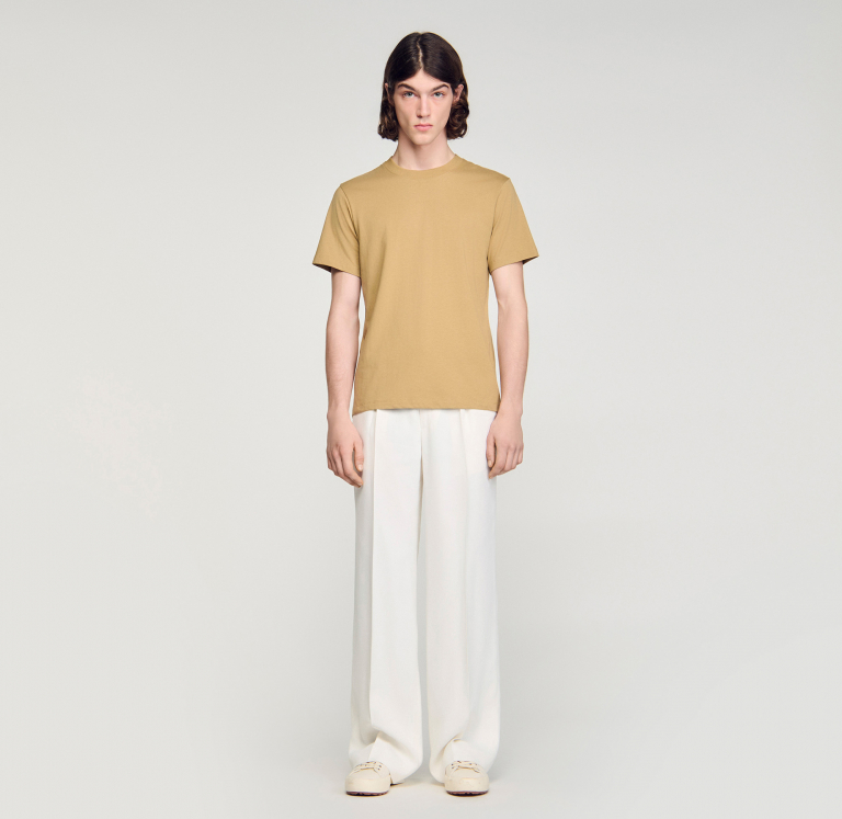 Чоловіча бежева бавовняна футболка