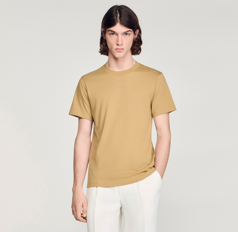 Чоловіча бежева бавовняна футболка