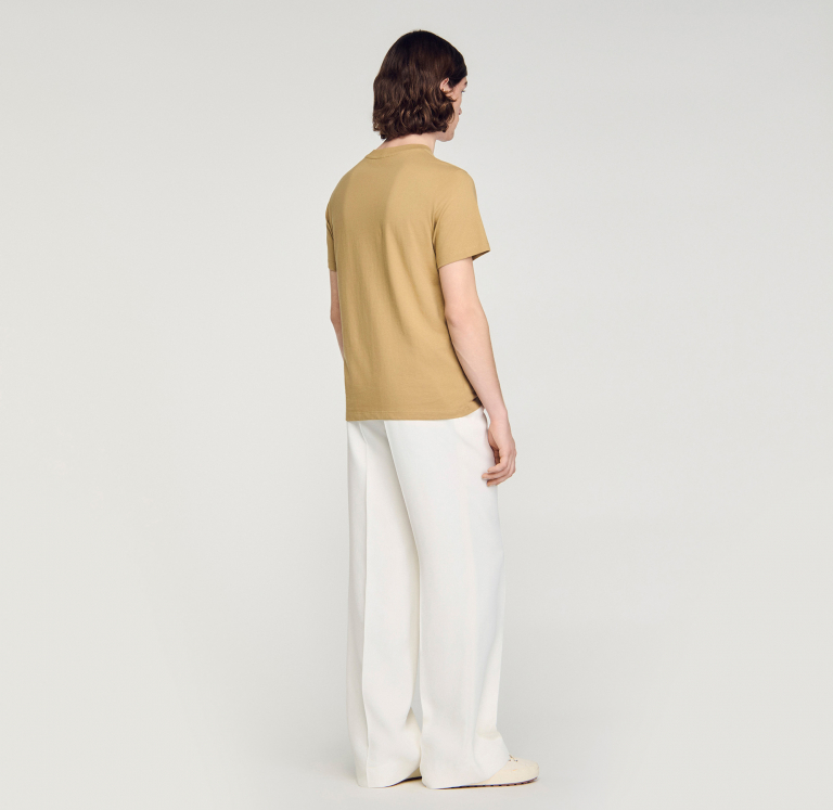 Чоловіча бежева бавовняна футболка