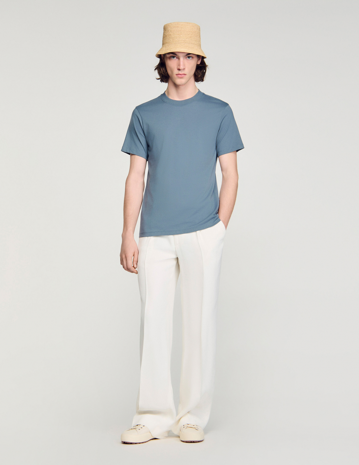 Чоловіча сіра бавовняна футболка_1