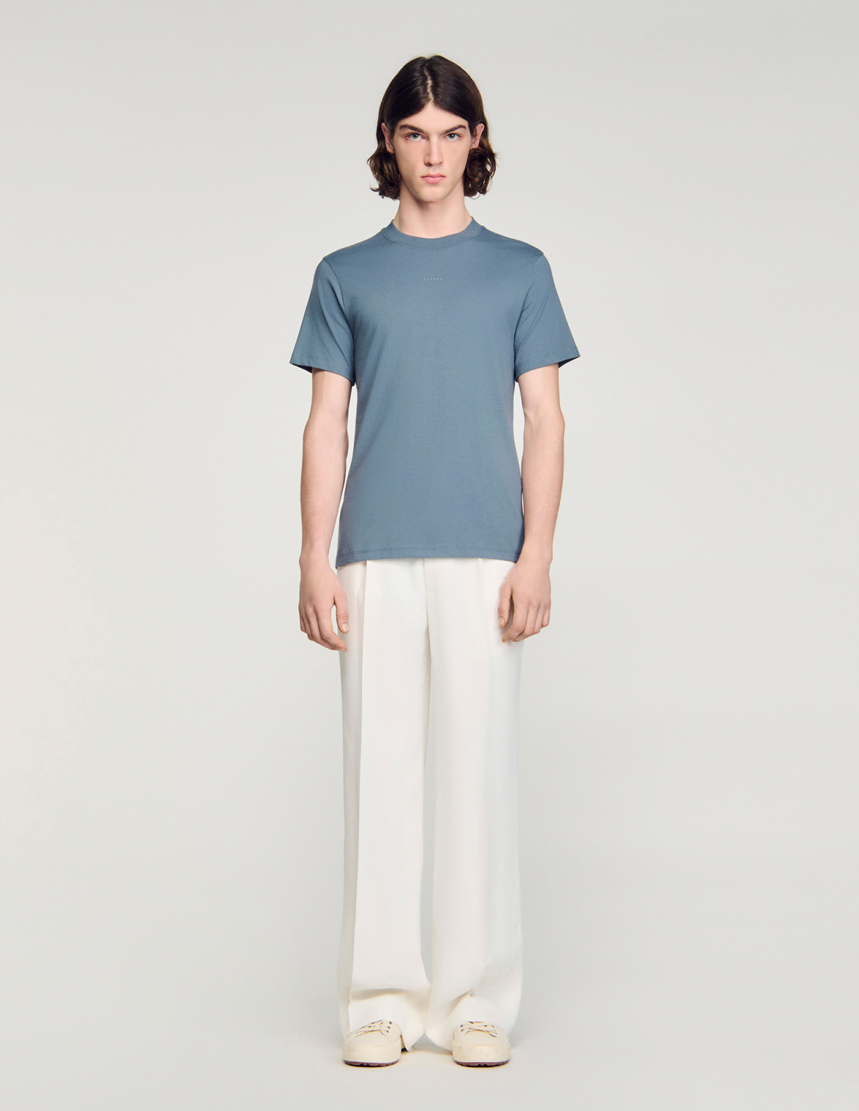 Чоловіча сіра бавовняна футболка_2