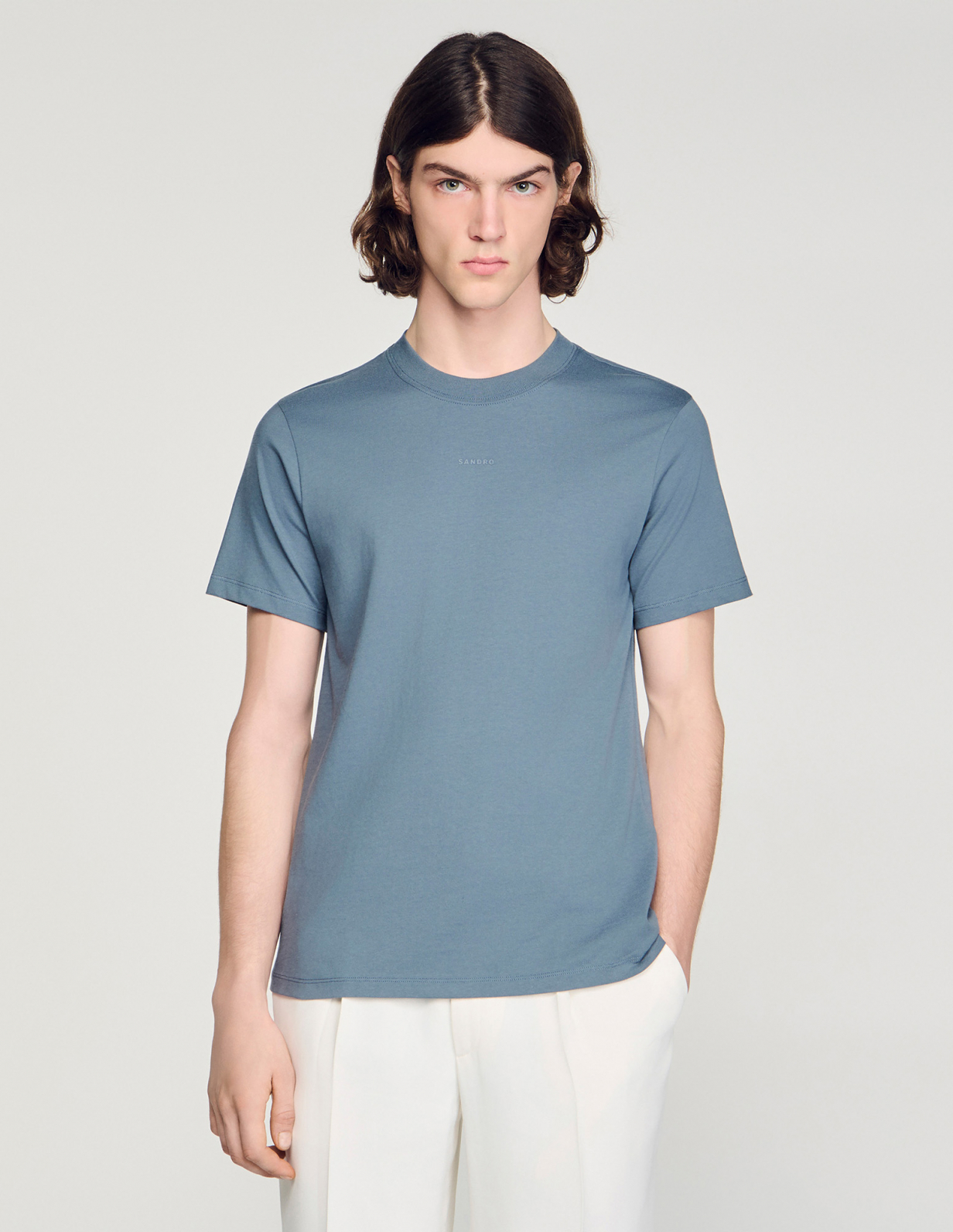 Чоловіча сіра бавовняна футболка_4