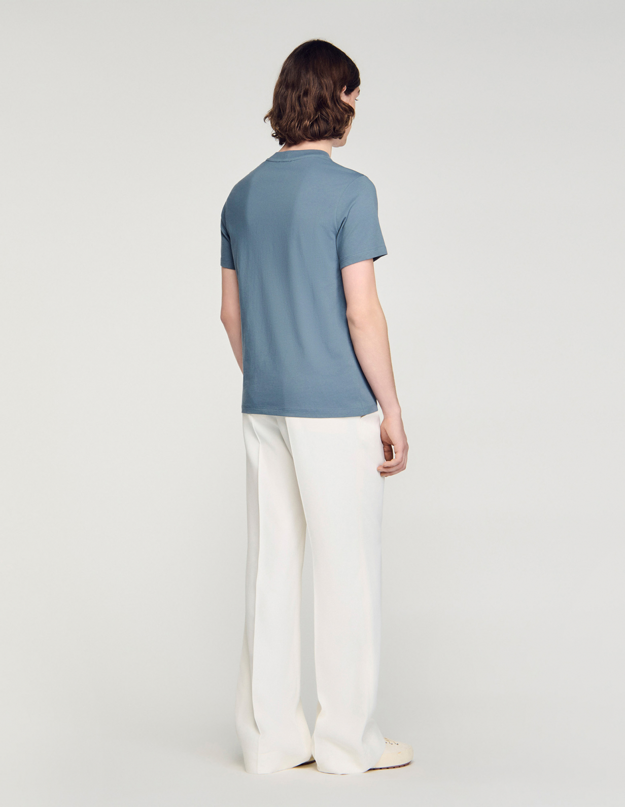 Чоловіча сіра бавовняна футболка_5