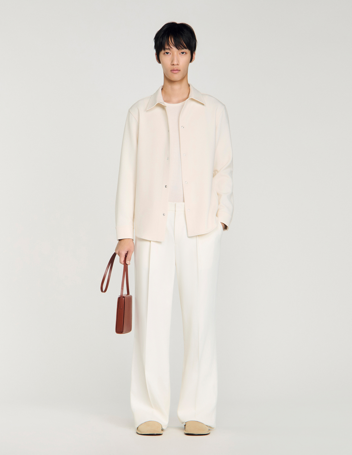 Мужская молочная рубашка_1