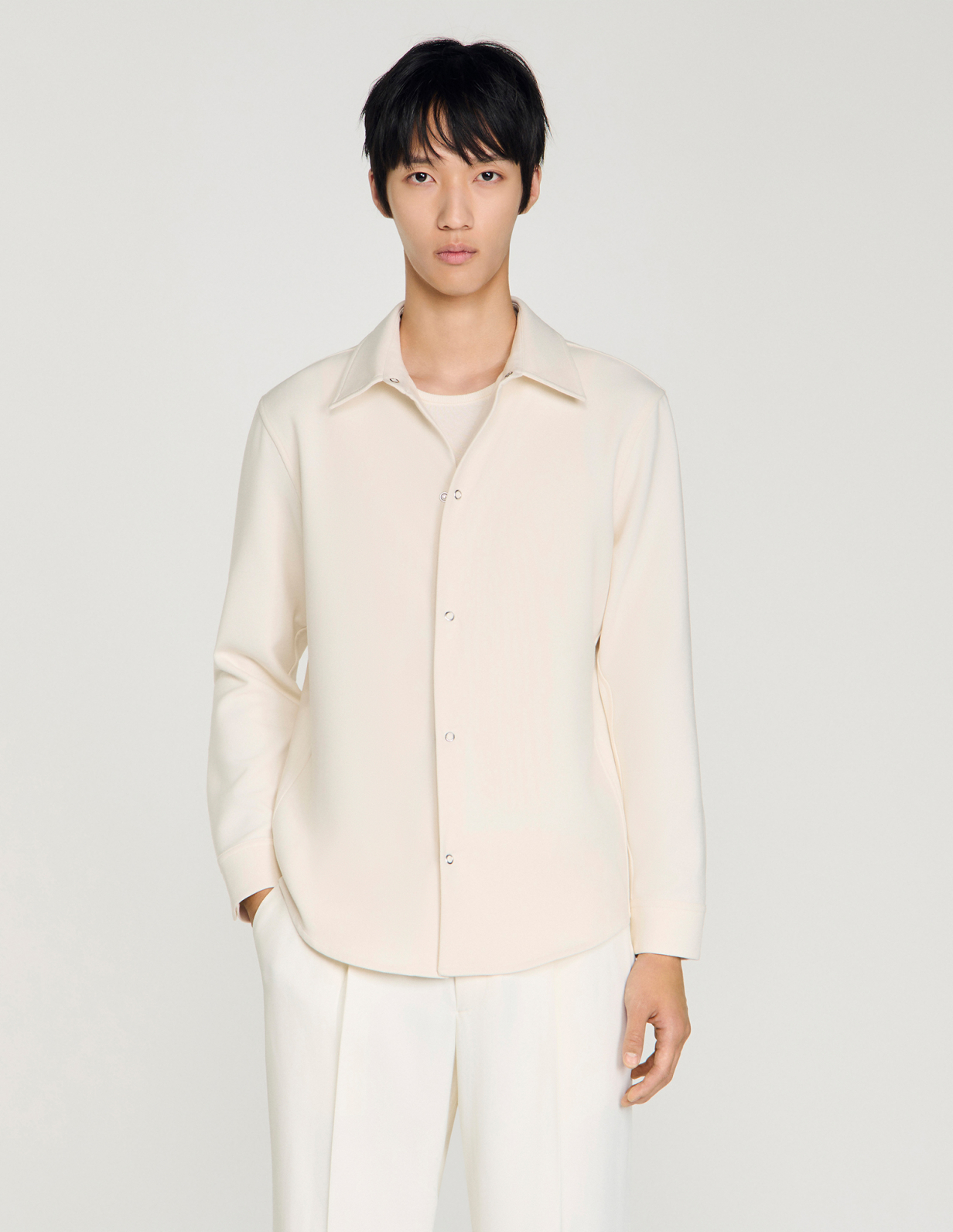 Мужская молочная рубашка_4