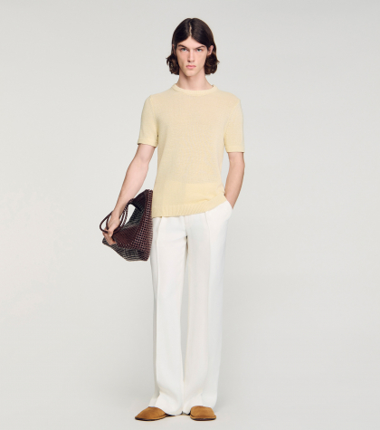 Мужская молочная трикотажная футболка