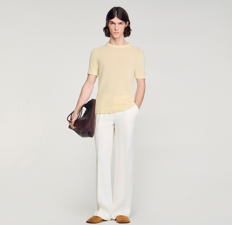 Чоловіча молочна трикотажна футболка