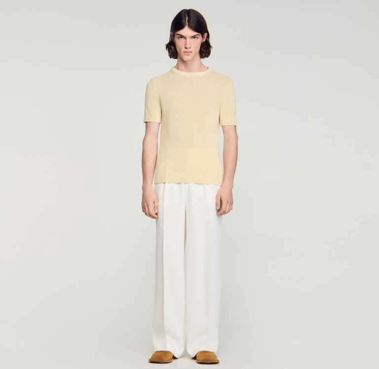 Чоловіча молочна трикотажна футболка