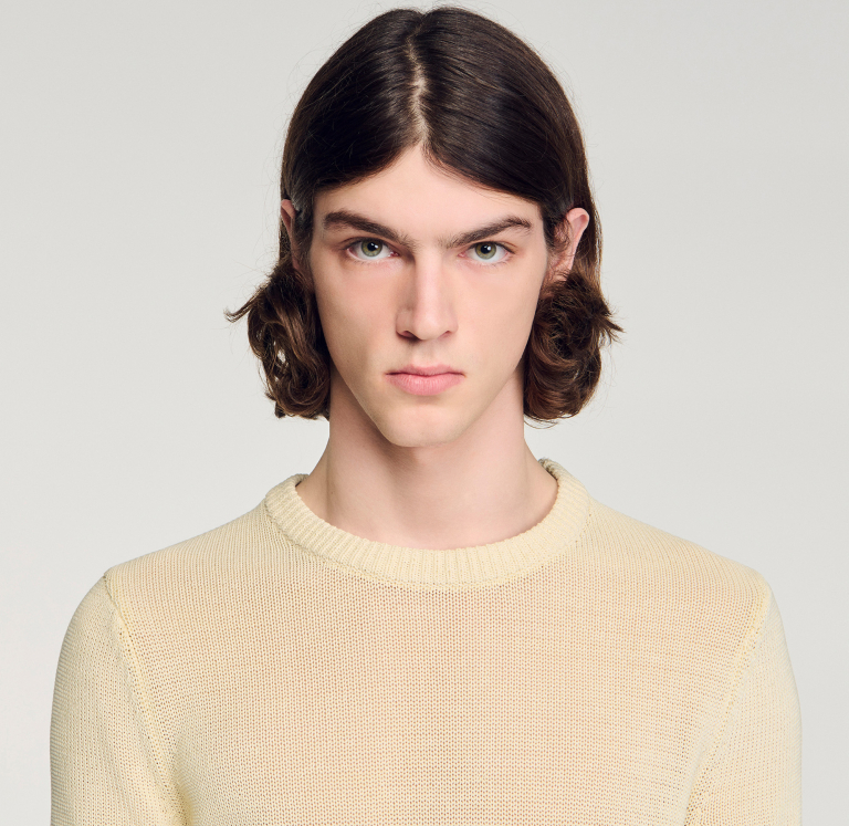 Чоловіча молочна трикотажна футболка