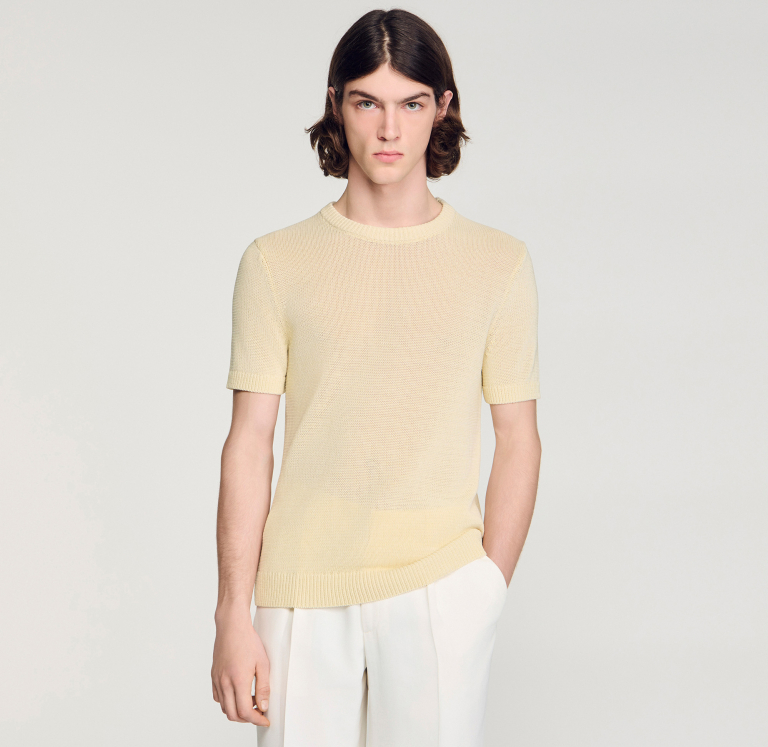 Чоловіча молочна трикотажна футболка