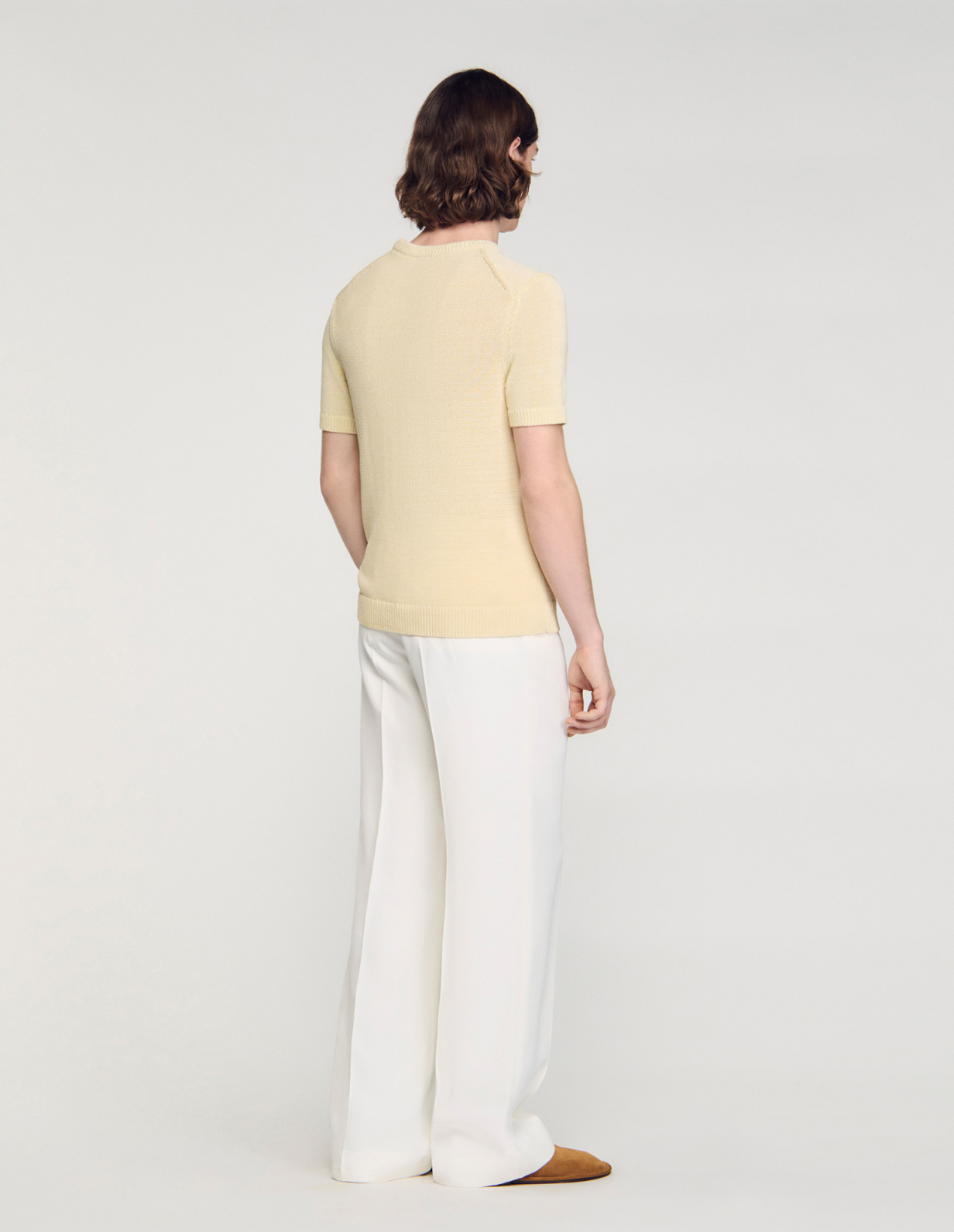 Чоловіча молочна трикотажна футболка_5