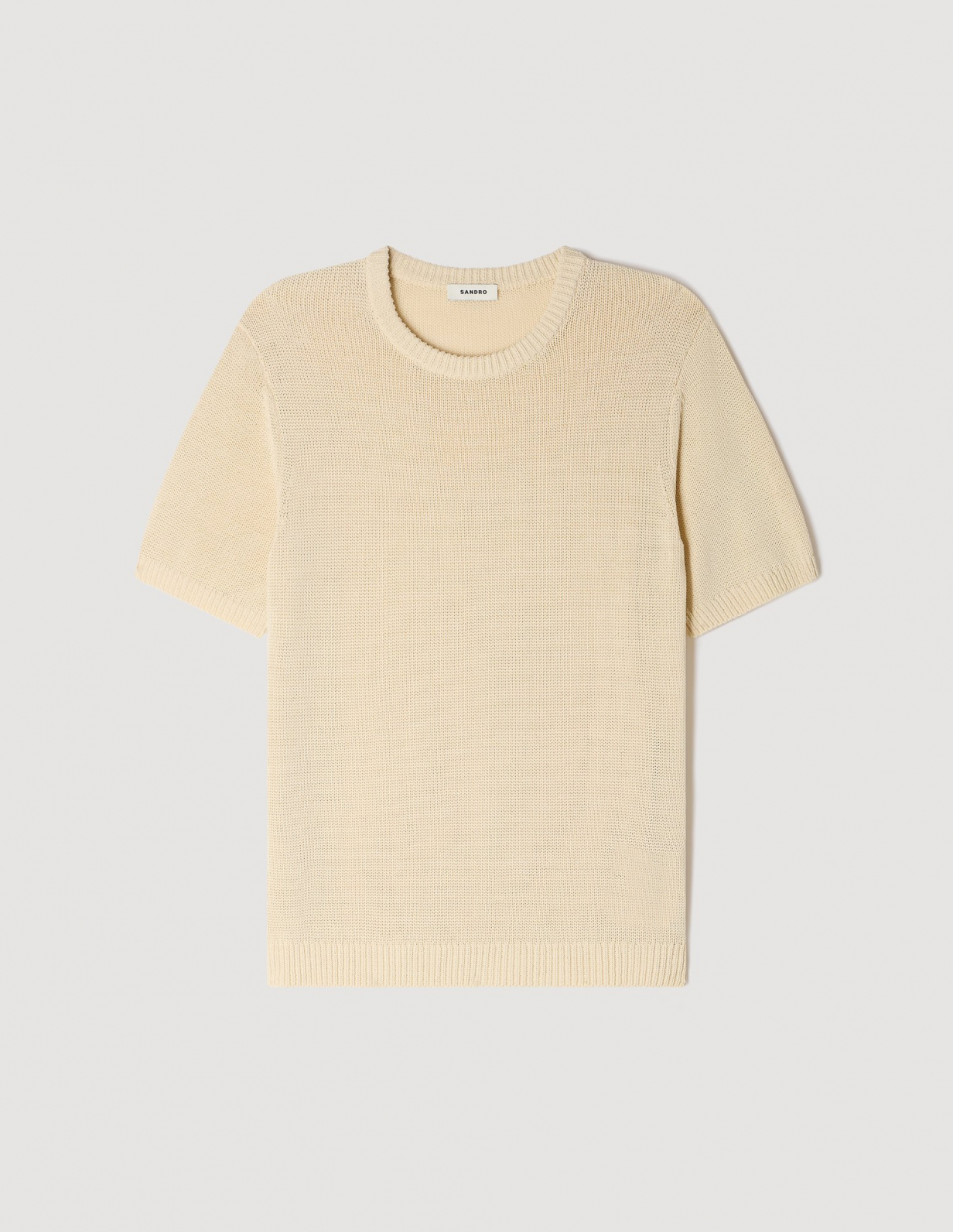 Чоловіча молочна трикотажна футболка_6