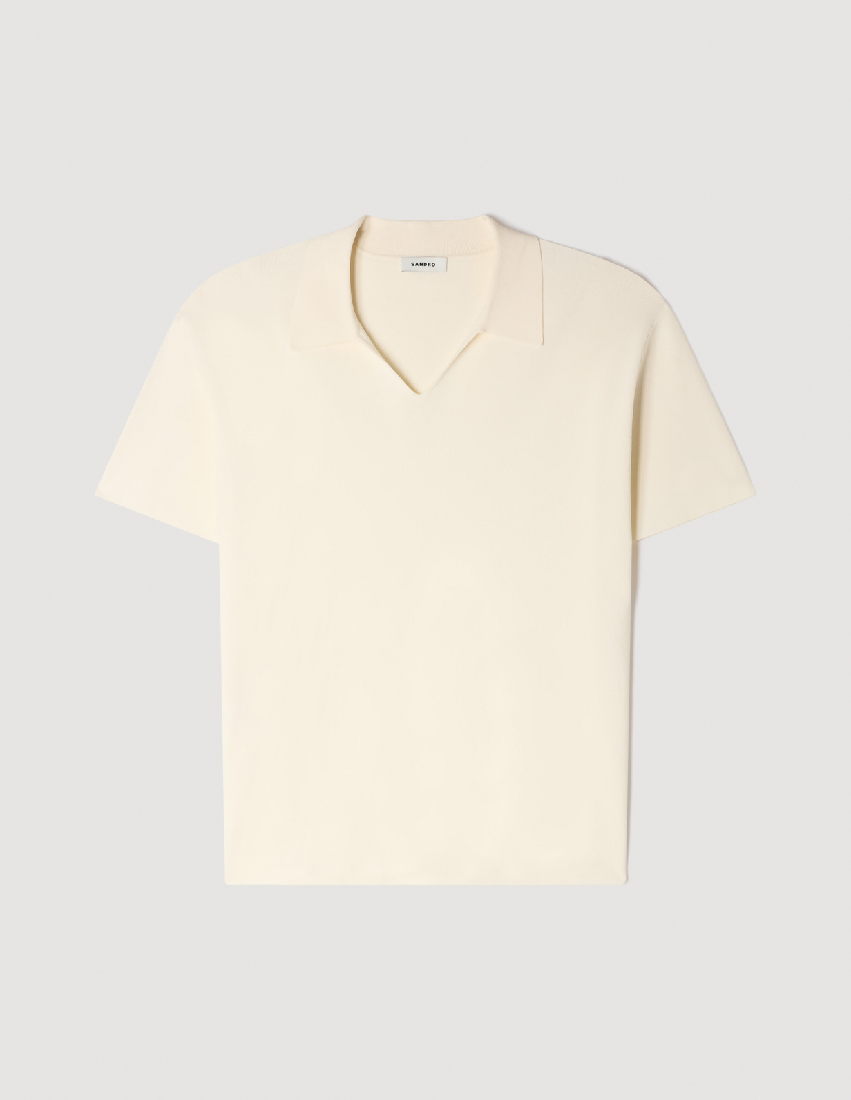 Мужское молочное трикотажное поло_6