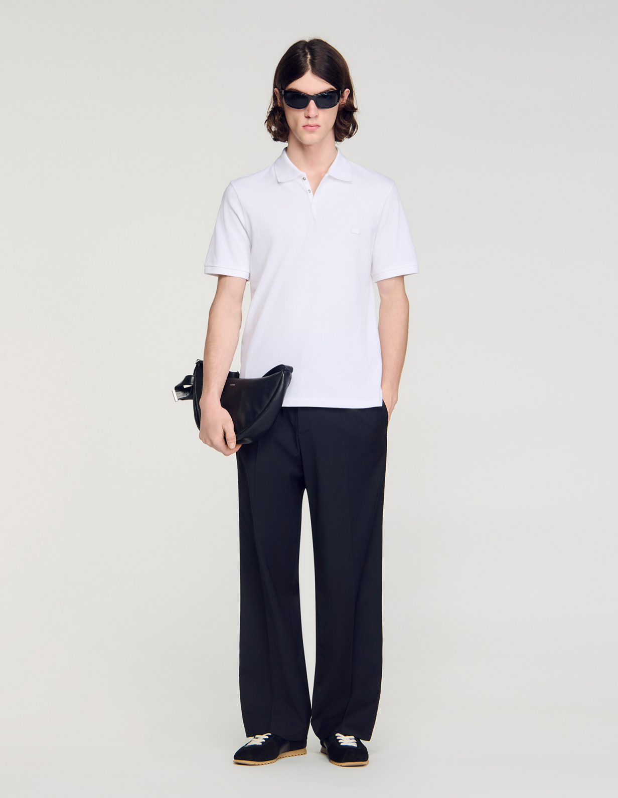 Мужское белое поло с логотипом_1