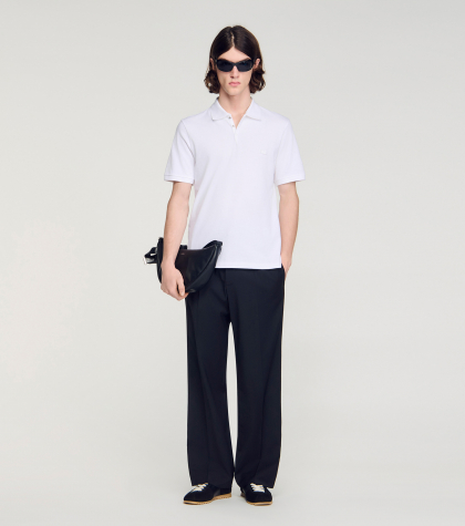 Мужское белое поло с логотипом