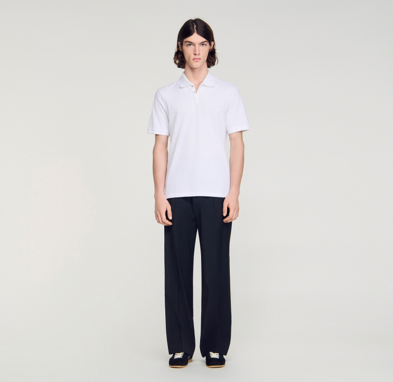 Мужское белое поло с логотипом