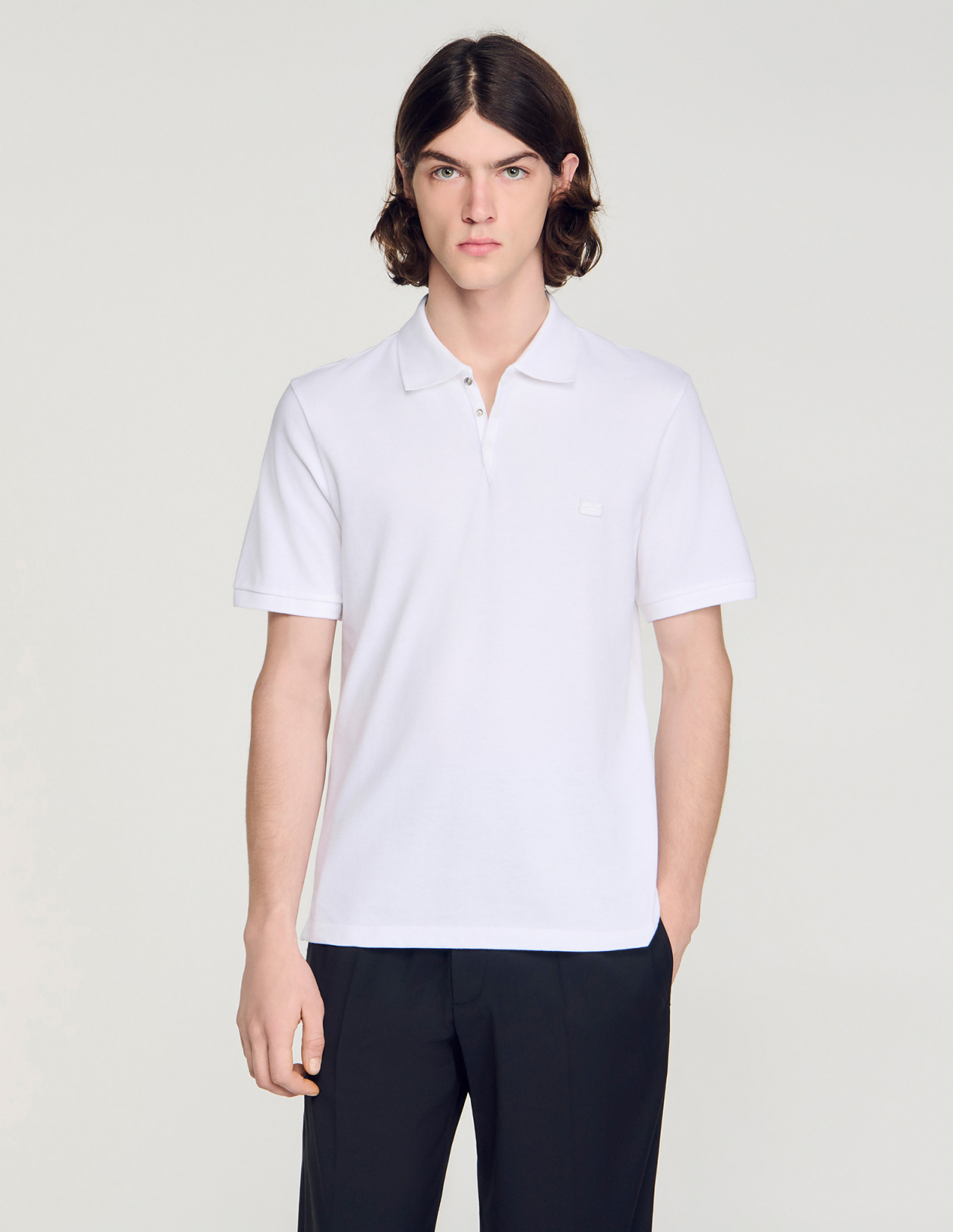 Мужское белое поло с логотипом_4