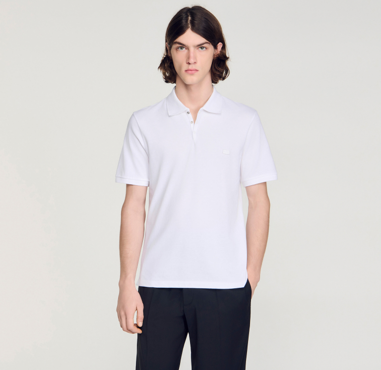 Мужское белое поло с логотипом