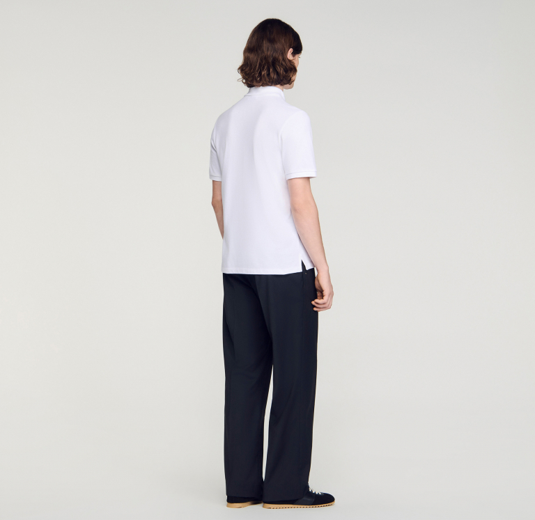 Мужское белое поло с логотипом