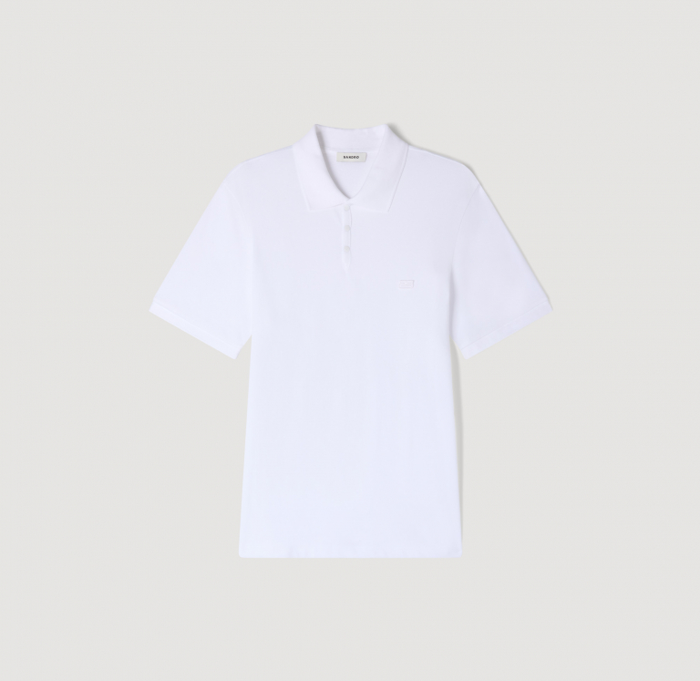 Мужское белое поло с логотипом