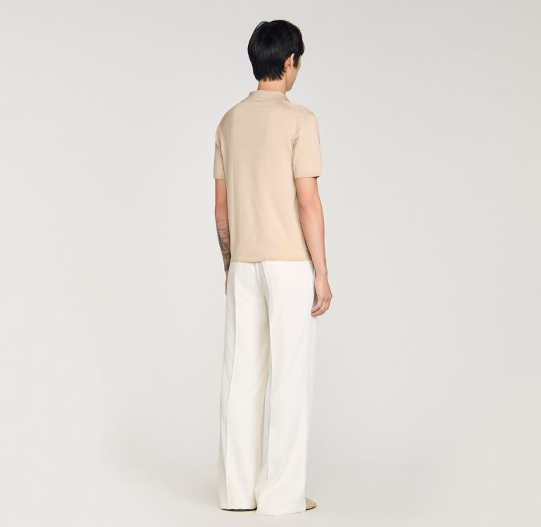 Чоловіче трикотажне поло з V-подібним вирізом