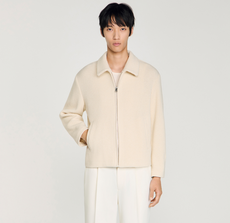 Чоловіча куртка з трикотажним ефектом