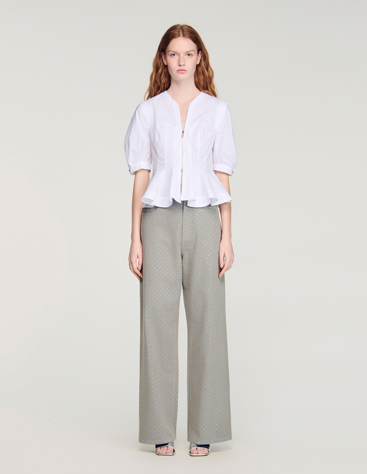 Жіноча сорочка з баскою на блискавці_2