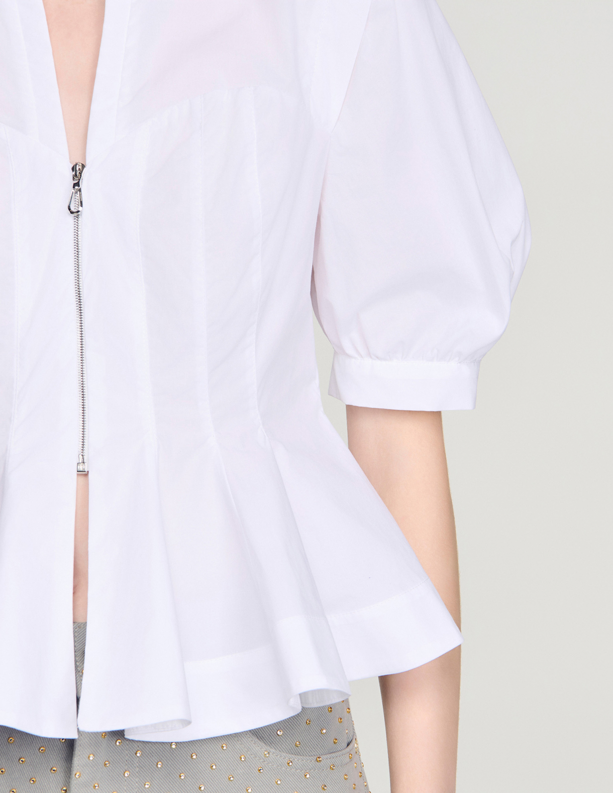 Жіноча сорочка з баскою на блискавці_3