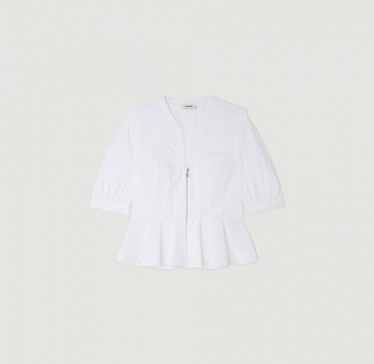 Жіноча сорочка з баскою на блискавці