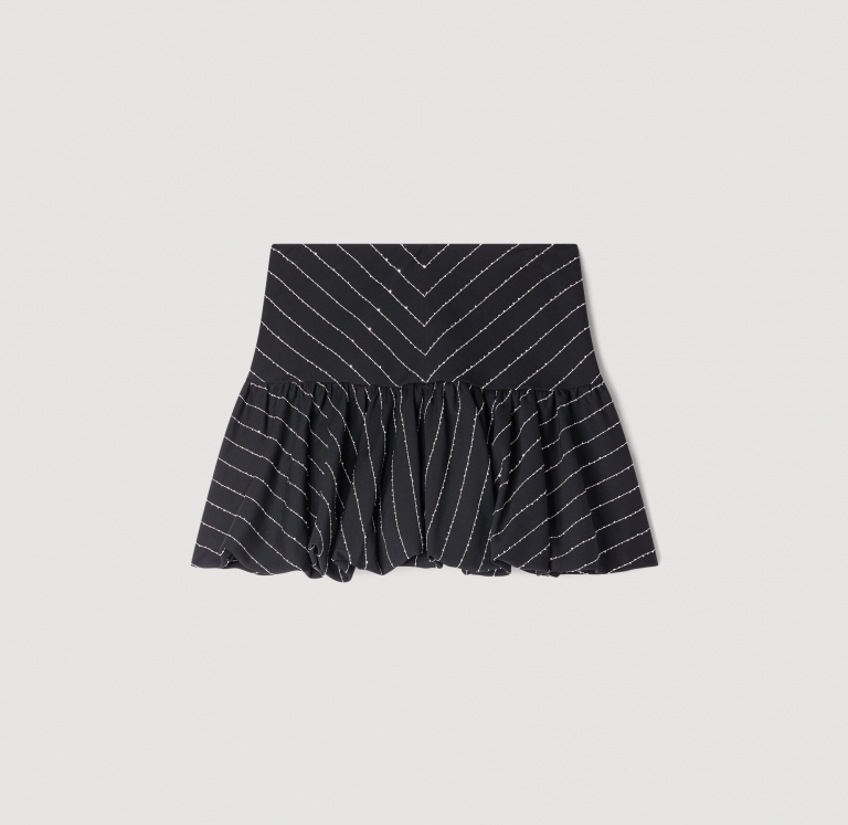 Жіноча спідниця у смужку, розшита паєтками