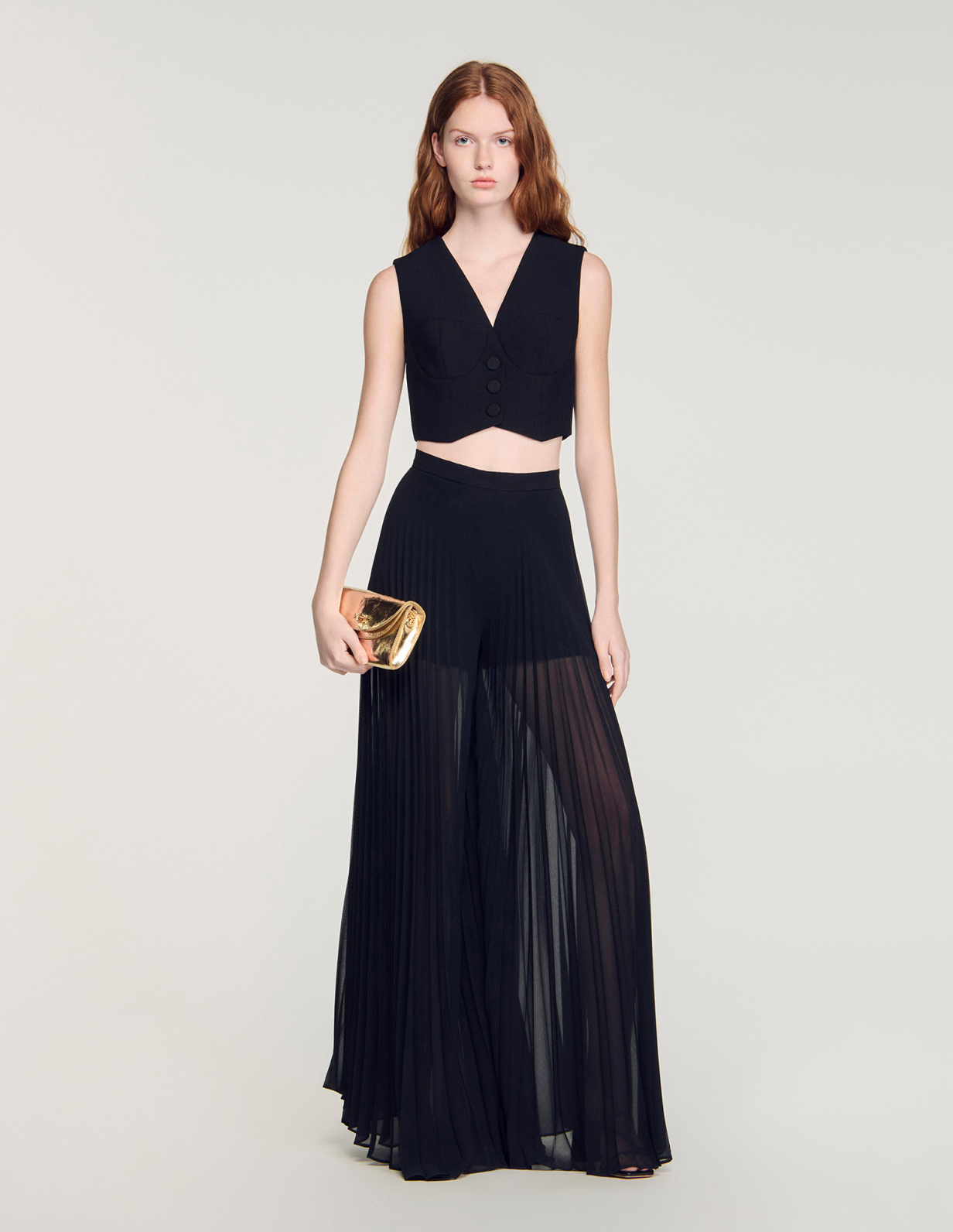 Жіночі широкі плісировані брюки_1