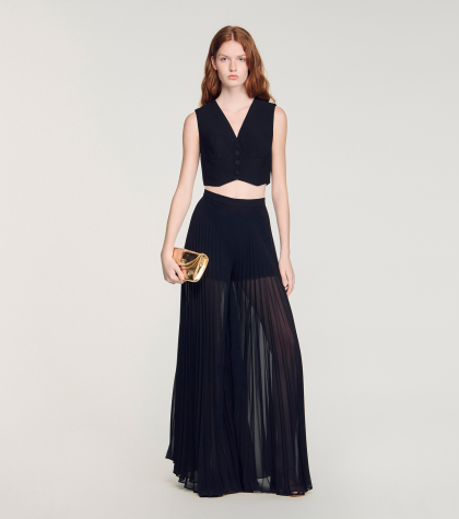 Жіночі широкі плісировані брюки