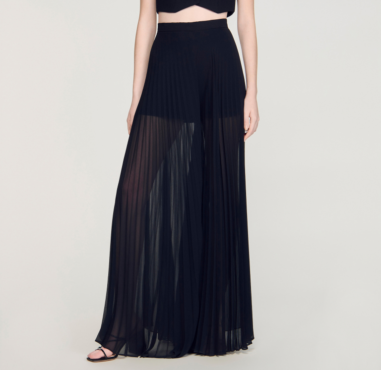 Жіночі широкі плісировані брюки