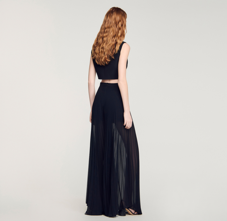 Жіночі широкі плісировані брюки