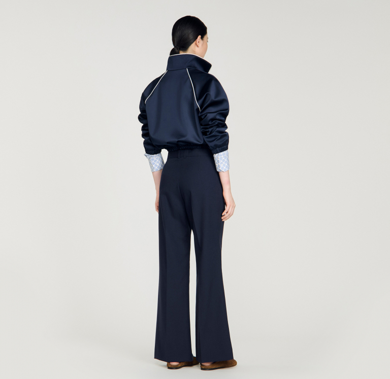 Женские широкие шерстяные брюки