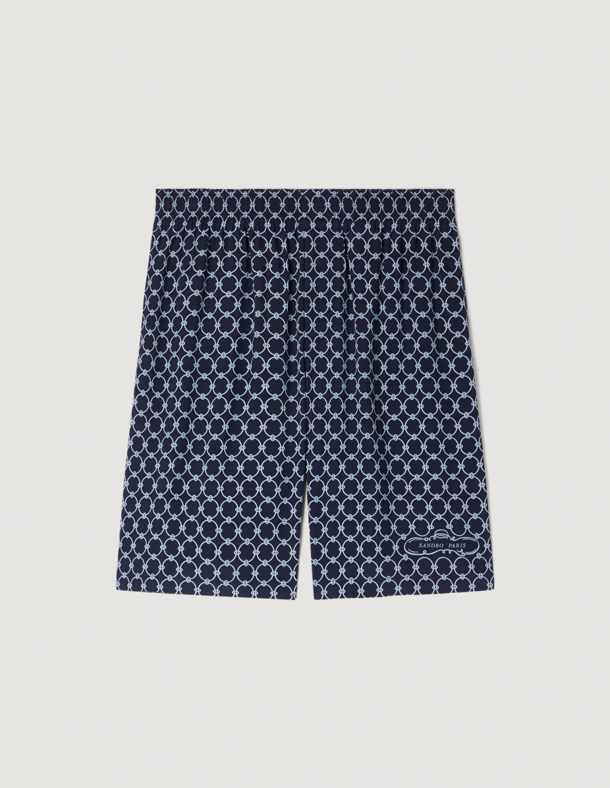 Мужские синие шорты с принтом в виде звеньев_6