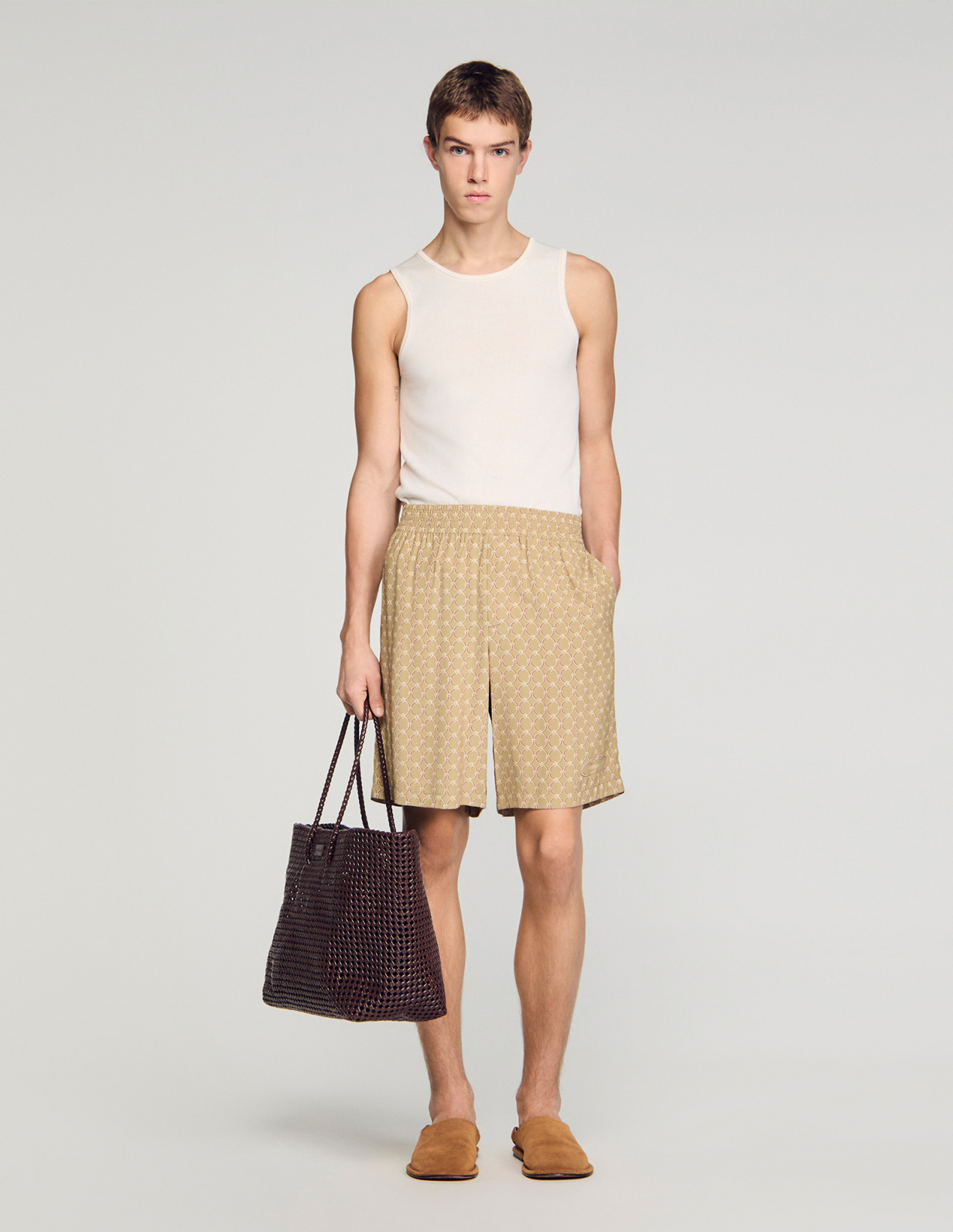 Мужские шорты с принтом в виде звеньев_1