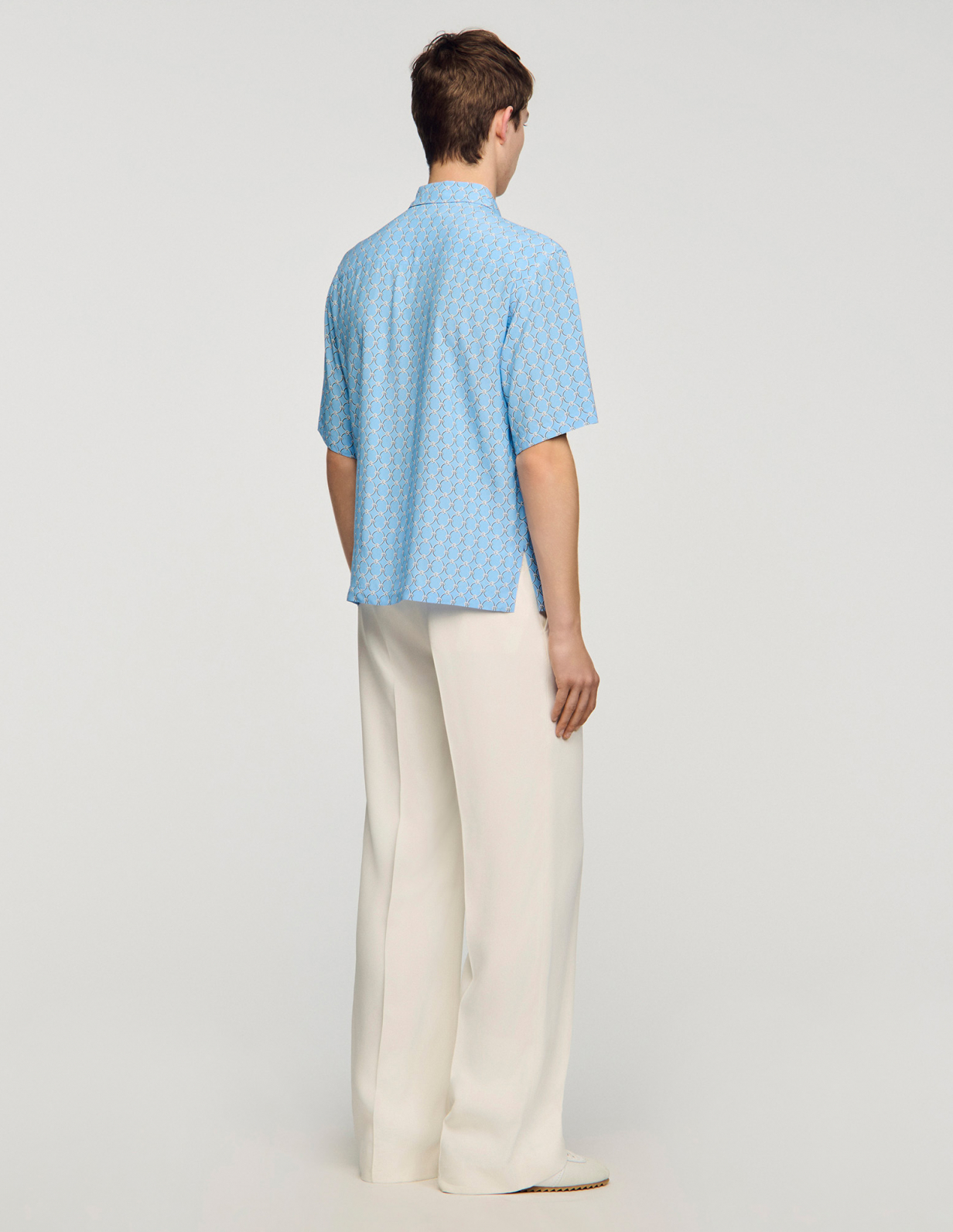 Чоловіча блакитна сорочка з принтом у вигляді ланок_5