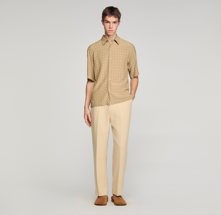 Мужская рубашка с принтом в виде звеньев