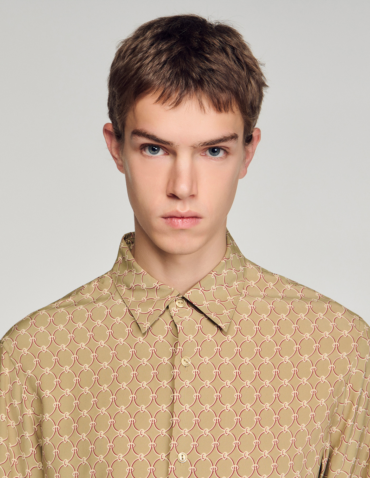Мужская рубашка с принтом в виде звеньев_3