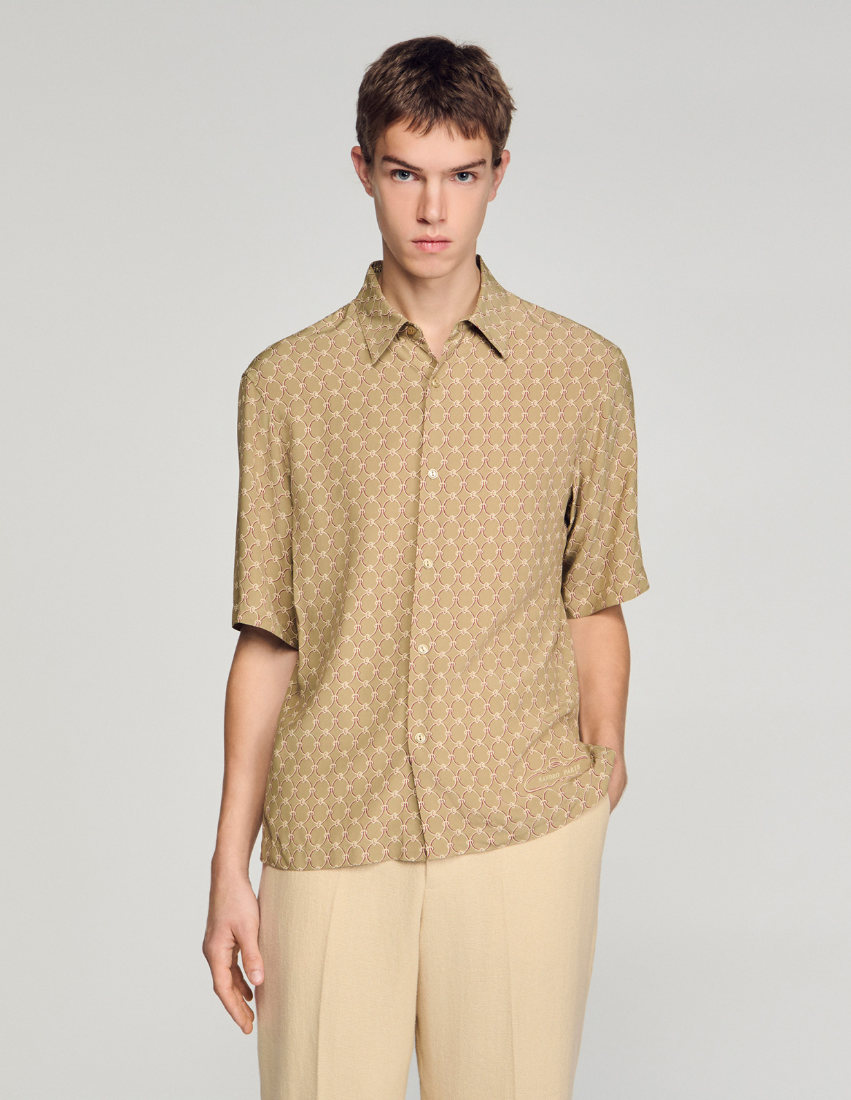 Мужская рубашка с принтом в виде звеньев_4