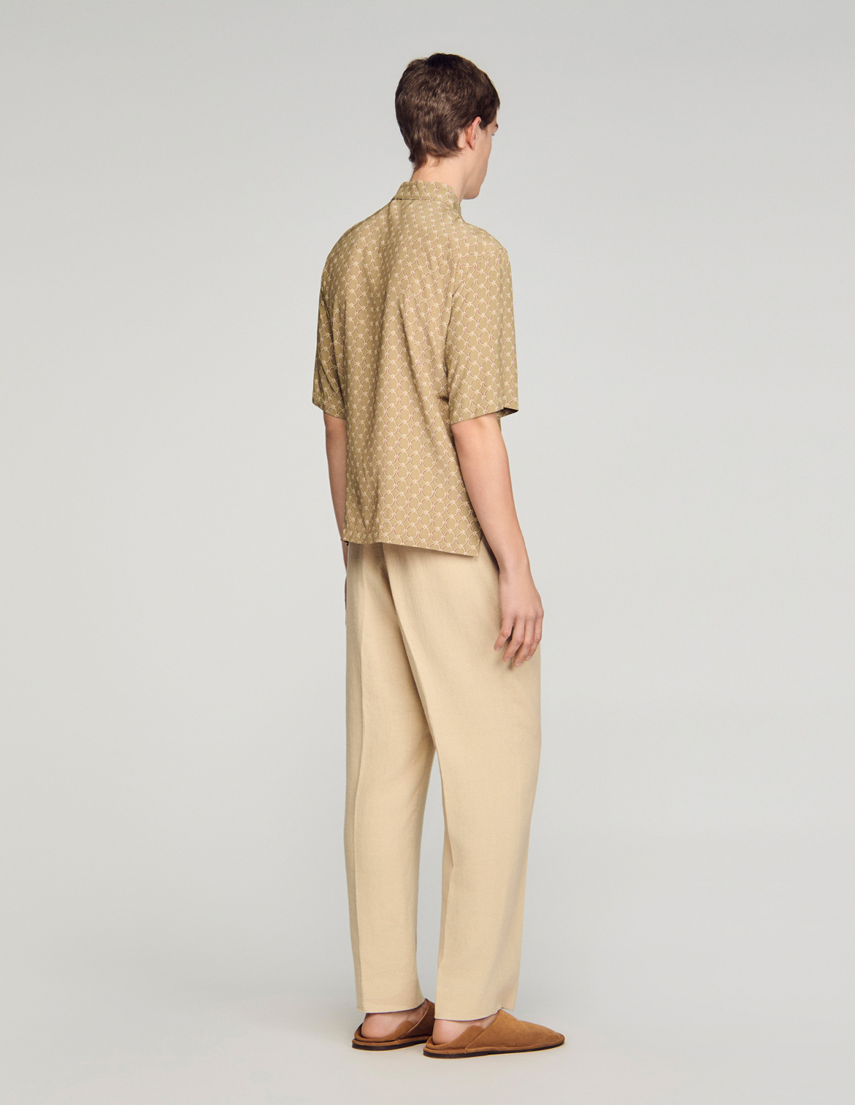 Мужская рубашка с принтом в виде звеньев_5