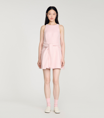 Жіноча твідова сукня, розшита паєтками