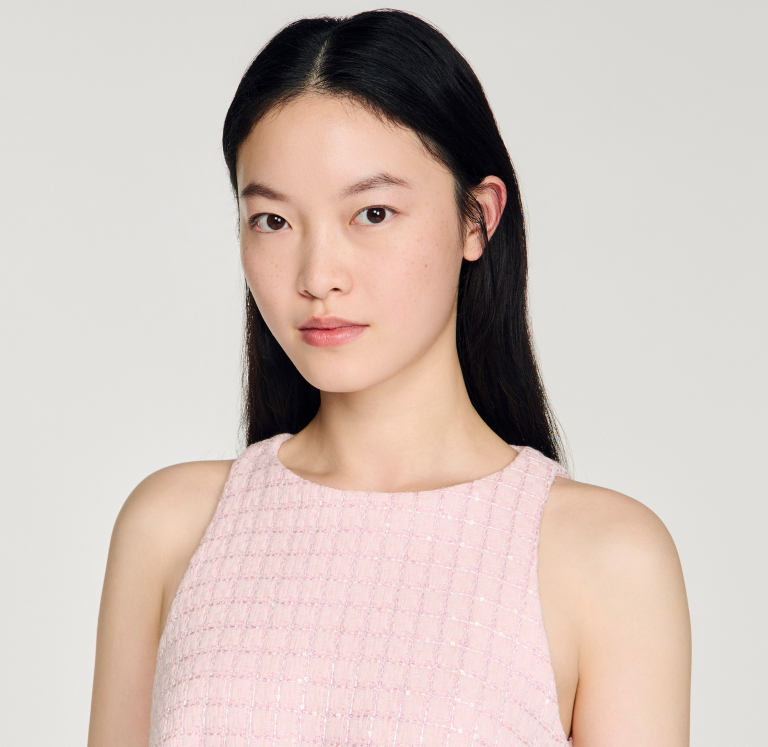 Жіноча твідова сукня, розшита паєтками